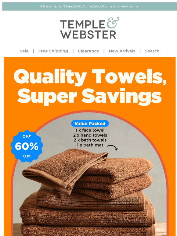 6 piece towel set for only $39.95! 😮