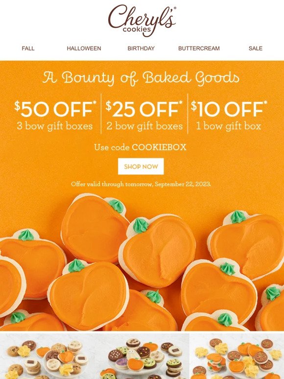 Cookie lovers, rejoice! Up to $50 off bow boxes.