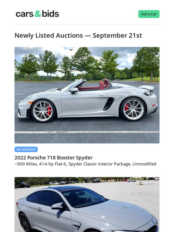 Driver Bids Cars & Bids: Cars & Bids Today | Milled