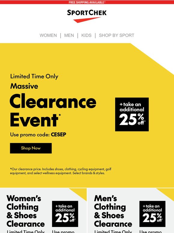 Massive Clearance Event Starts Now!