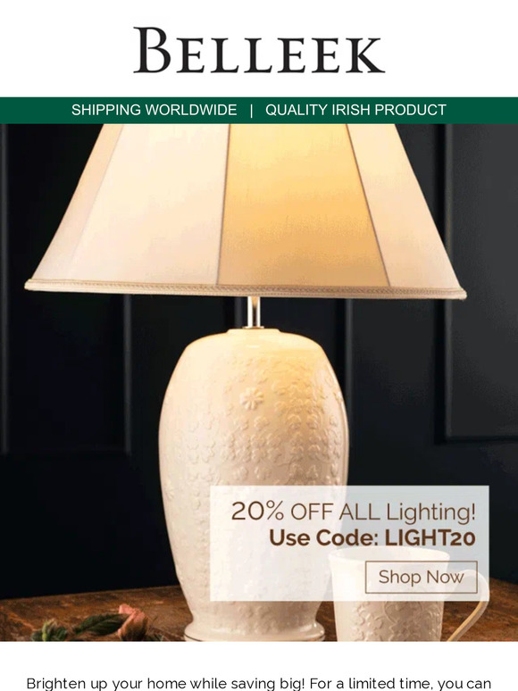20% Off ALL Lighting! 💡