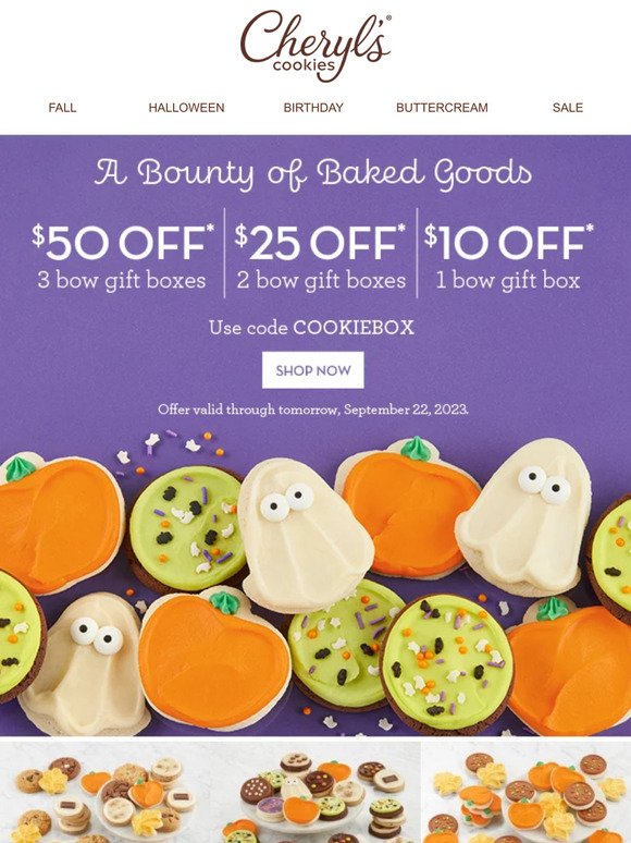 😊 Enjoy up to $50 off boxes full of cookies.
