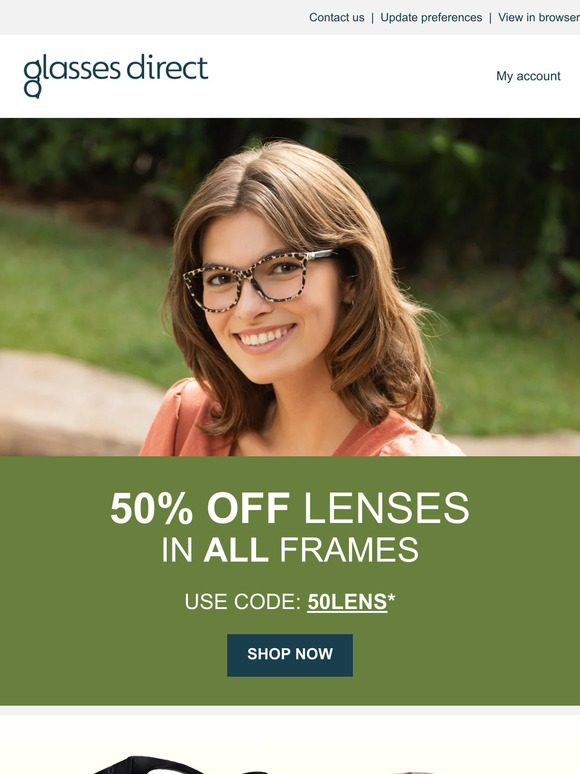 Glasses direct 50 store off code