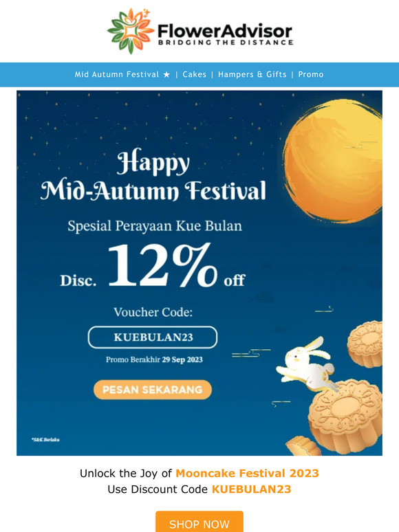 Experience Mid-Autumn Magic: 12% Off at FlowerAdvisor 🎉