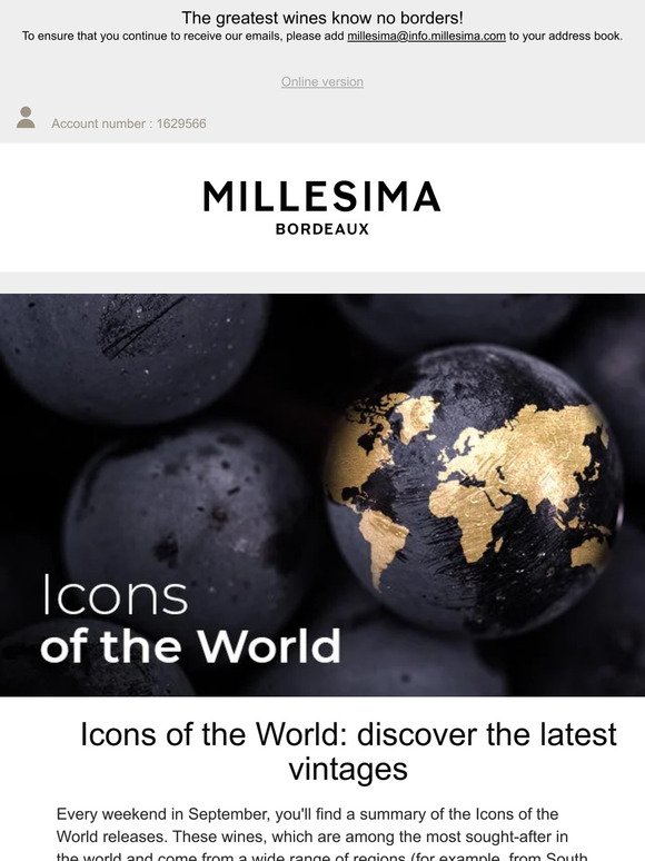 Icons of the World: discover the latest vintages