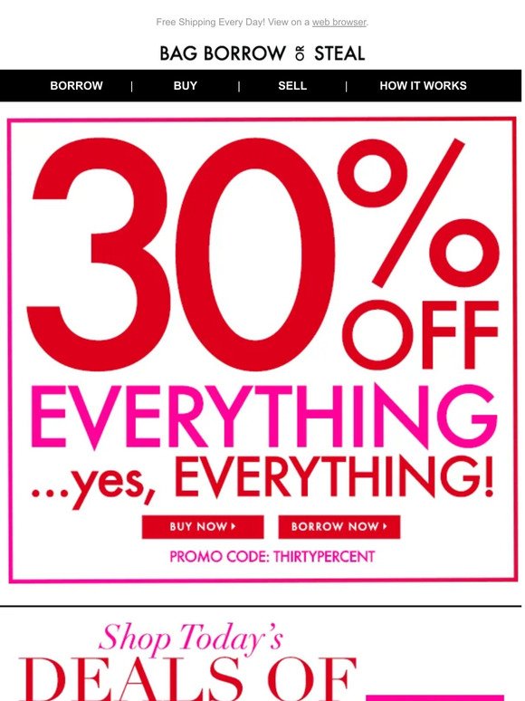 30% OFF EVERYTHING…Yes, EVERYTHING! + Free Shipping