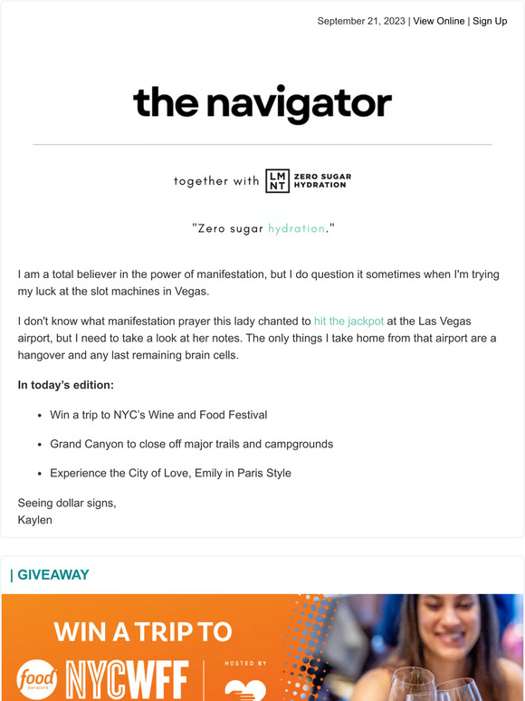 🍎 Win a Food Network NYC festival trip