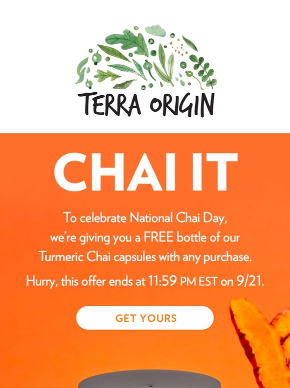 FREE GIFT🎉 Try Our Turmeric Chai With Any Purchase