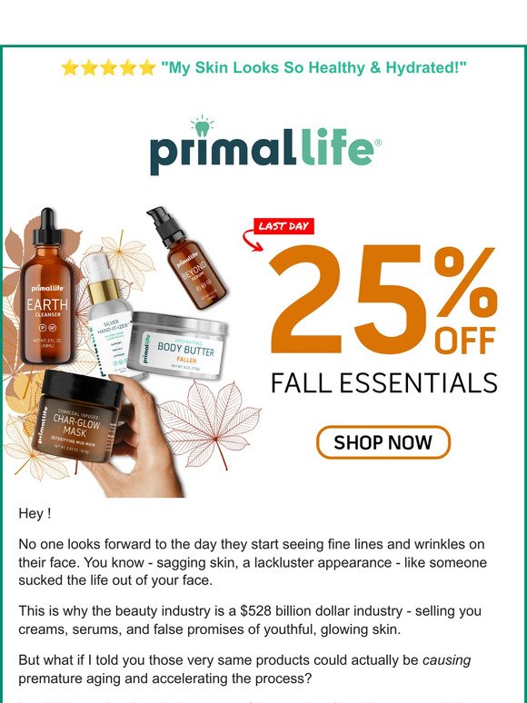 One Day Only - Get 25% Off Fall Essentials 🍁 Don't Miss It!