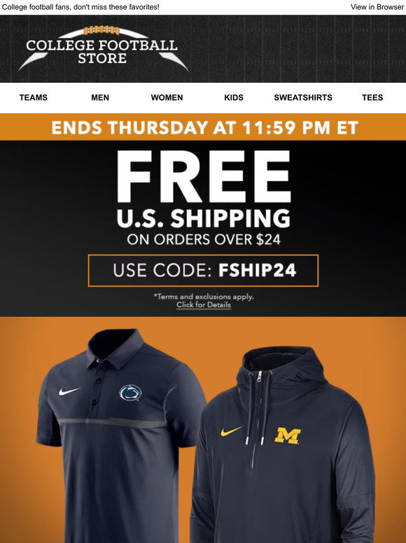 college football store Celebrate with All New Sideline Styles Milled