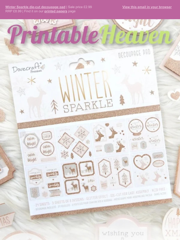 Winter sparkle die-cut decoupage pad | Sale price £2.99 | RRP £8.99