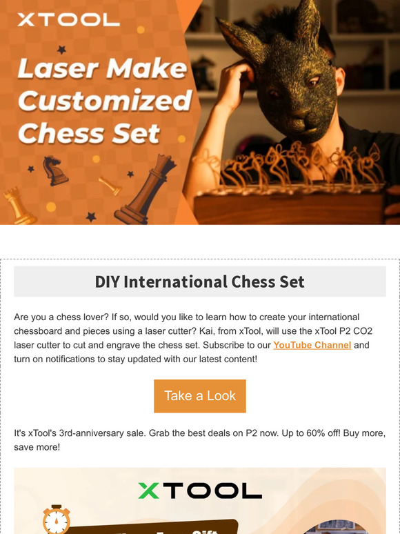 xtool Howto Tutorials DIY International Chess Set with xTool P2 CO2 Laser Cutter Milled