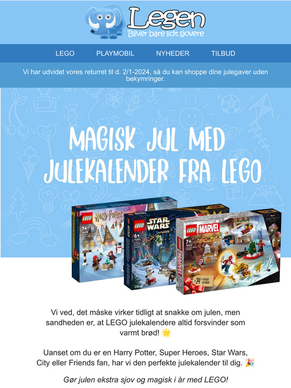 Gør julen magisk med LEGO julekalendere! 🎁