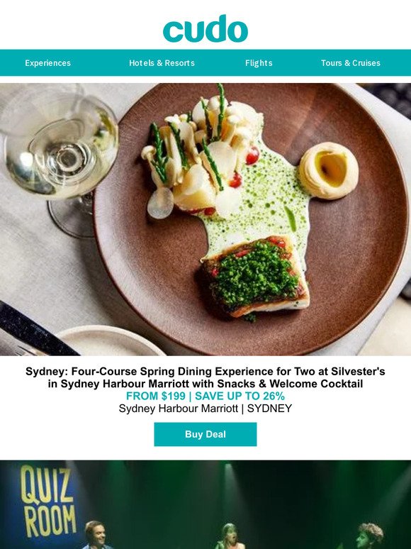 Sydney: Four-Course Dining Experience For Two w. Snacks + Cocktail