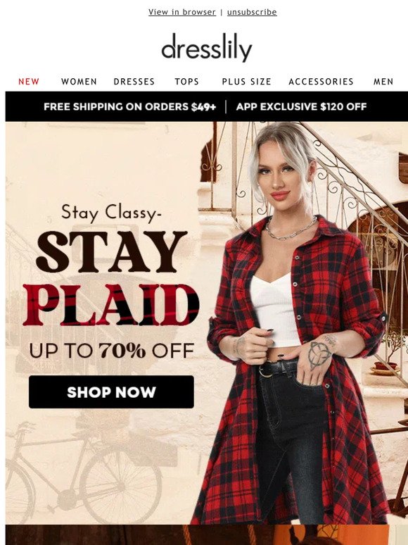 Stay Classy - Plaid Collection Up To 70% Off!