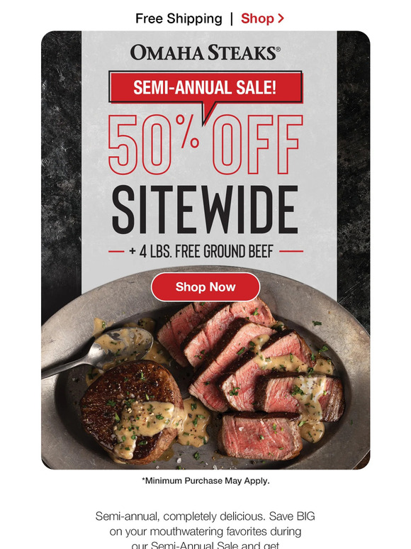 We got the beef! 50% OFF + 4 lbs. of FREE ground beef.