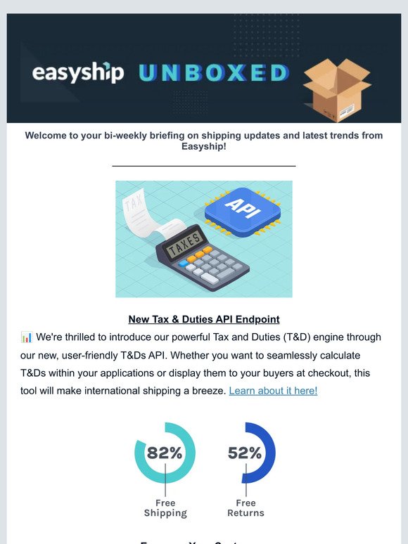 📦 Easyship Unboxed: Your bi-weekly shipping scoop! 