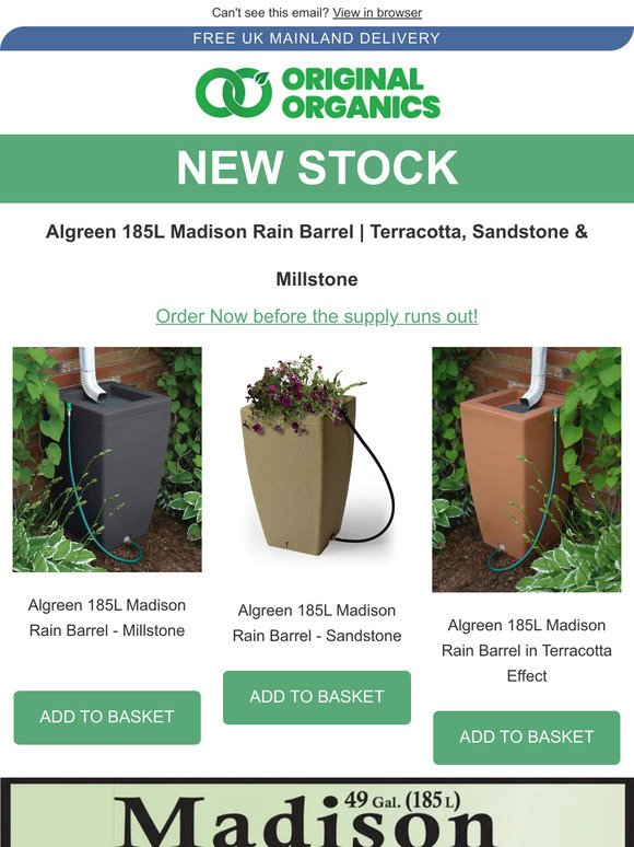 New Stock Offer | Rain Barrels | Order Now!