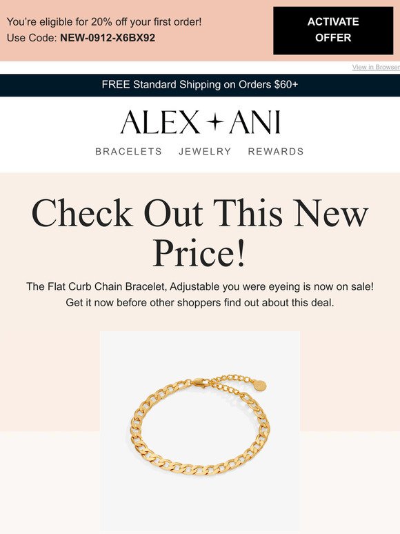 PRICE DROP ⬇️  The Flat Curb Chain Bracelet, Adjustable is now on sale…