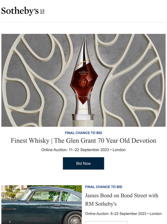 Sotheby's: Finest Whisky | The Glen Grant 70 Year Old Devotion and more ...