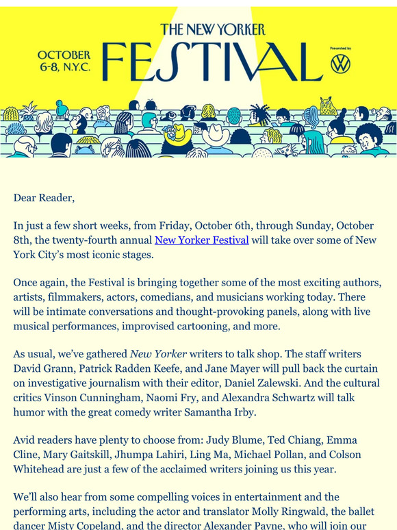 See Ziwe, Spike Lee, Ted Chiang, and More at The New Yorker Festival
