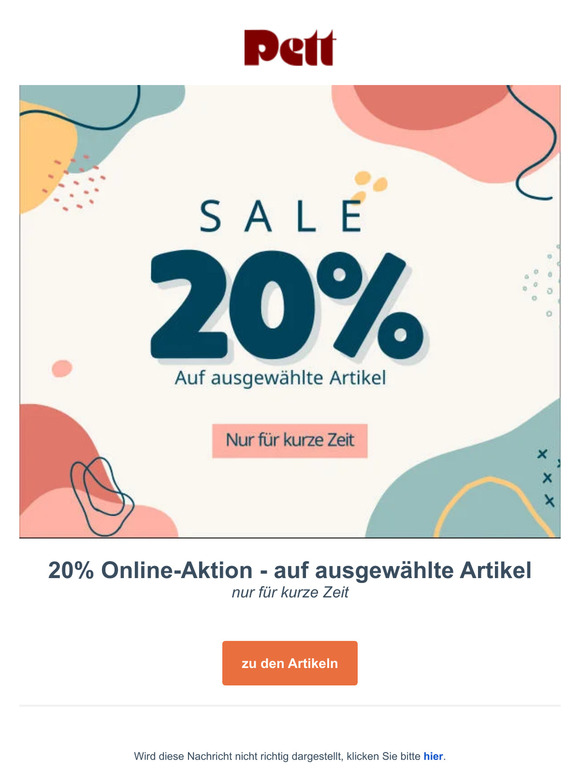 20% Aktion - auf ausgewählte Artikel