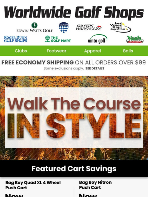 Up To $65 OFF Golf Push Carts - Walk The Course With Ease!