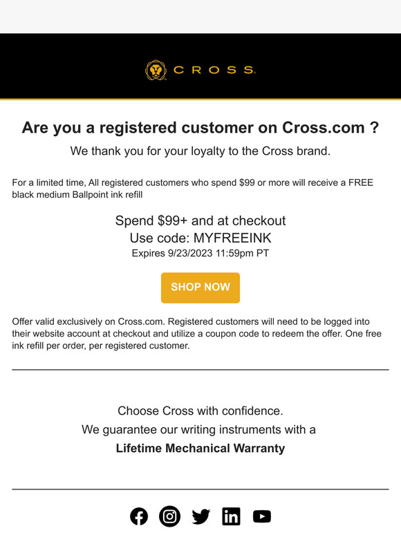 Be Rewarded - Claim Your Free Gift From A.T. Cross
