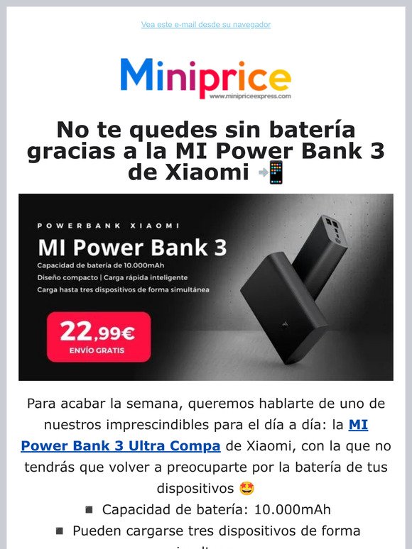 No te quedes sin batería con la MI Power Bank 3 de Xiaomi 📲