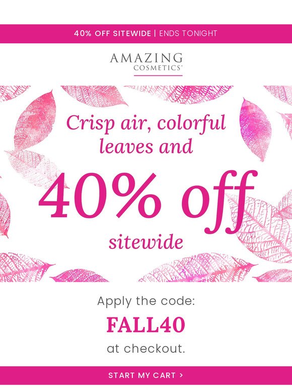 🍁 Fall Sale Ends Tonight: 40% OFF!