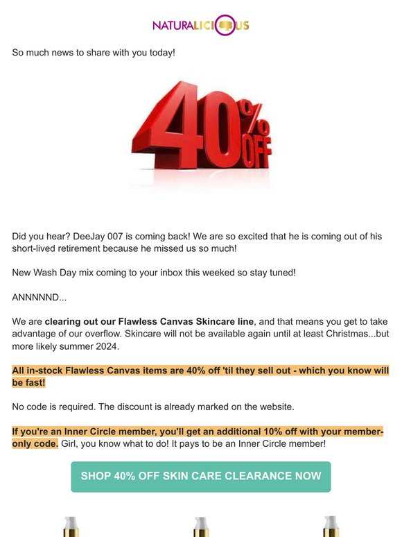Flawless Canvas is 40% off