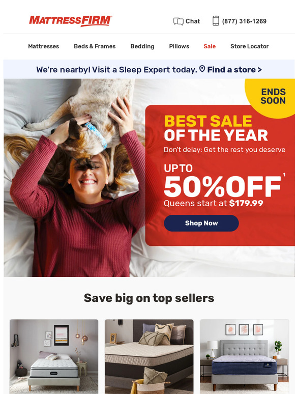 Hurry! Ends soon: up to 50% off your perfect bed