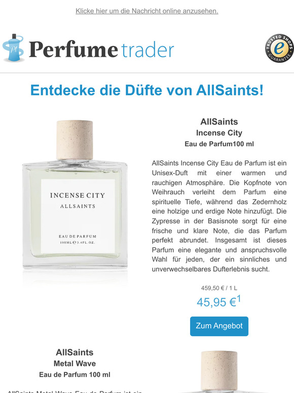 Entdecke die Düfte von AllSaints!