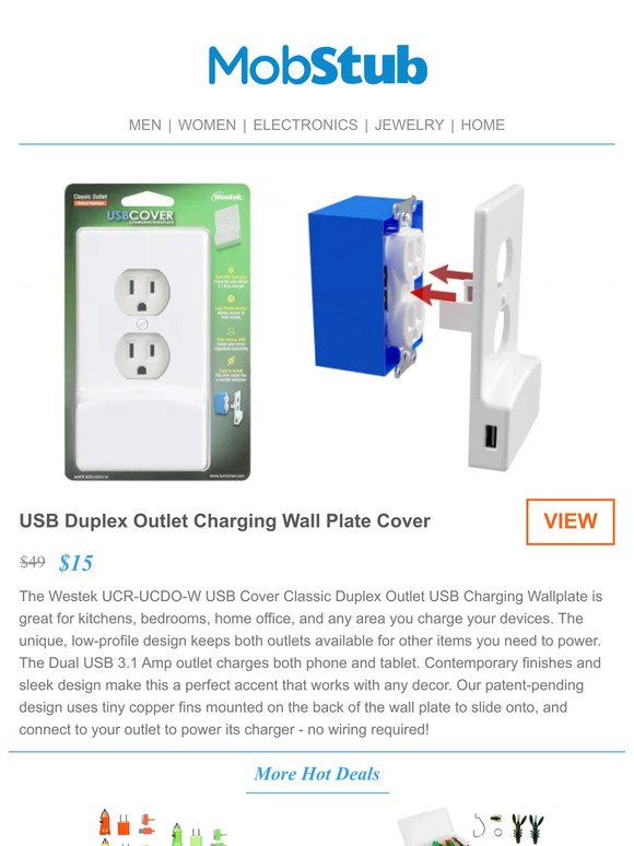 USB Duplex Outlet Charging Wall Plate Cover - 70% OFF!