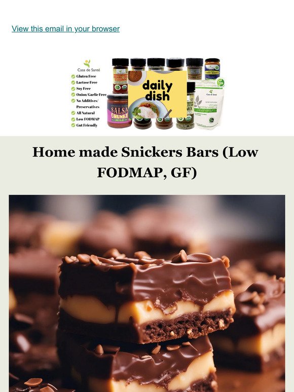 Home made High Protein Snickers Bars (Low FODMAP, GF)