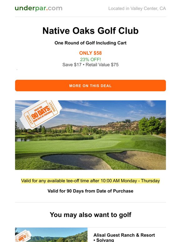 Native Oaks Golf Club: ONLY $58 - One Round of Golf with Cart