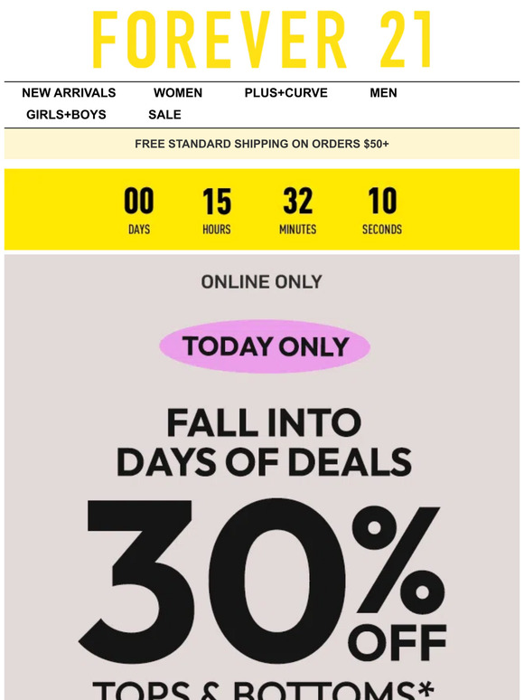 30% off tops & bottoms