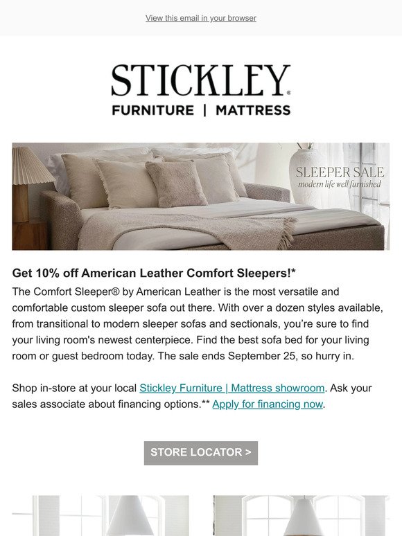 The American Leather Comfort Sleeper Sale ends soon