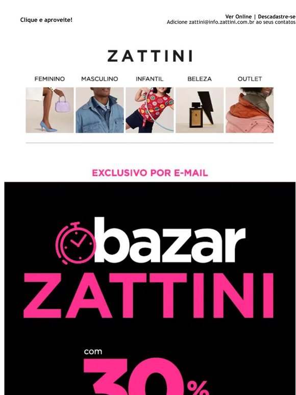 Está acabando: Bazar com até 60% OFF + 30% OFF EXTRA! 😱