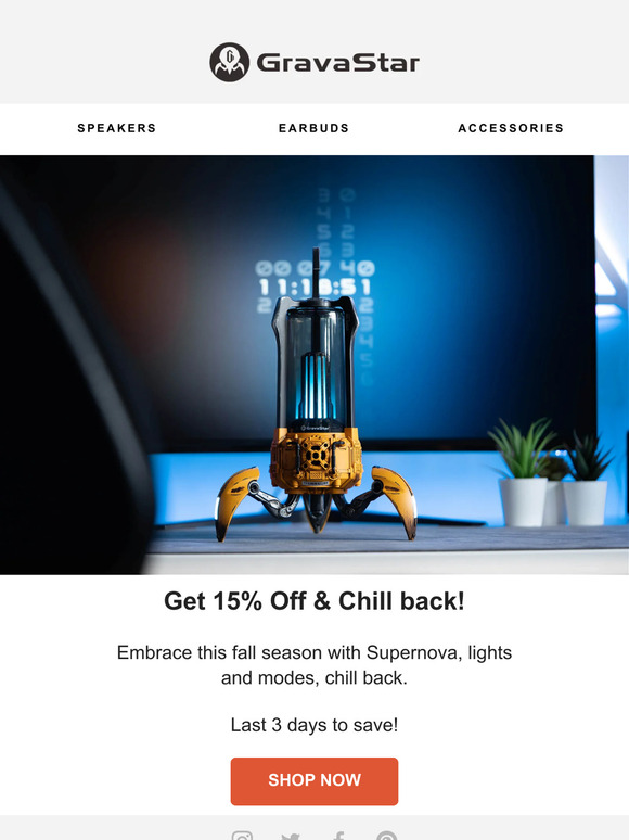 🔊 Last 3 days to get 15% Off