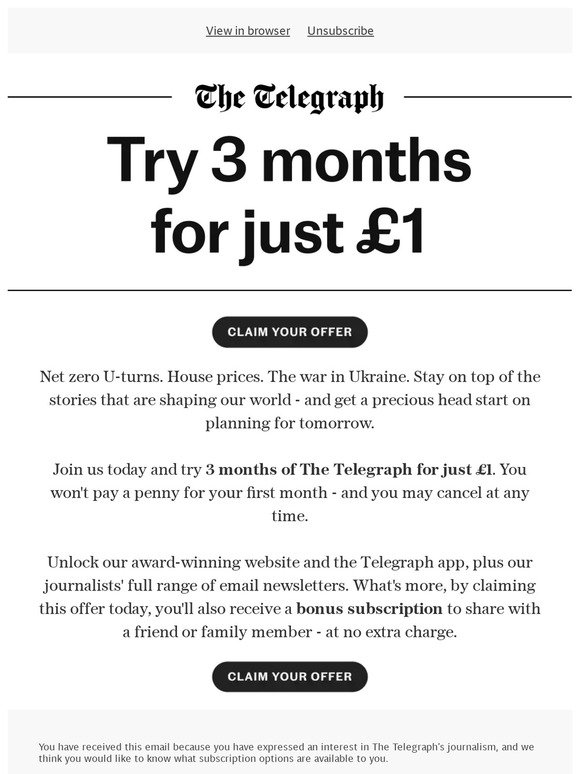 Don't miss out. Try 3 months for £1.