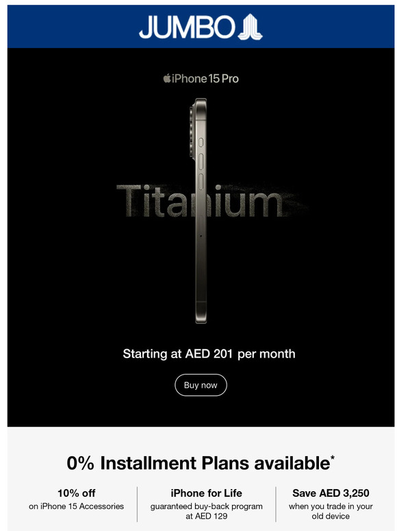 Jumbo Electronics 📱 iPhone 15 Pro Now Available Instore & Online Milled