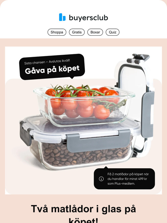 Gåva på köpet avslutas senast midnatt!