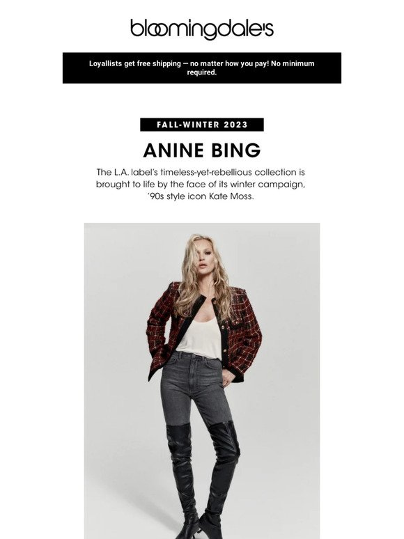 Legendary style: Kate Moss for Anine Bing