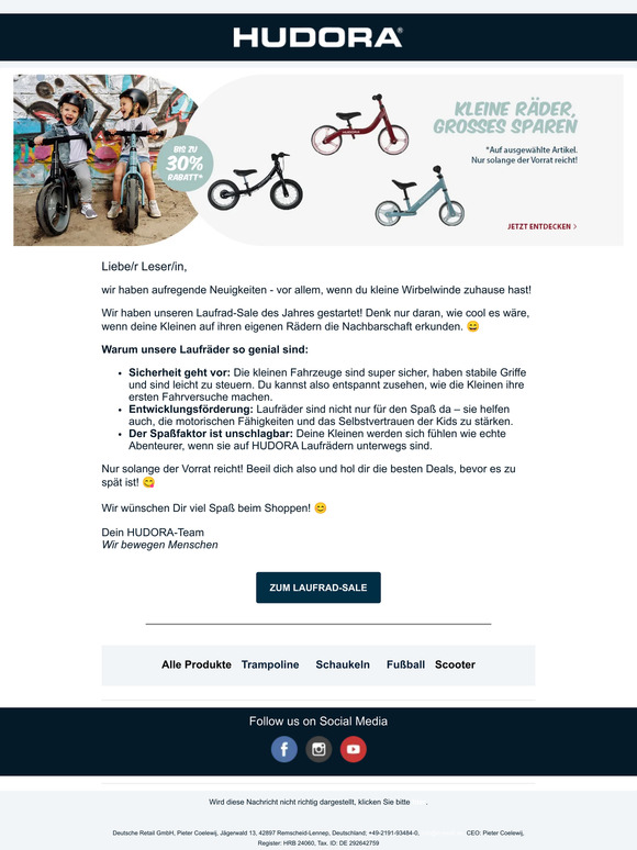 Kleine Räder, großes Sparen: Der Laufrad-Sale ist da! 😍