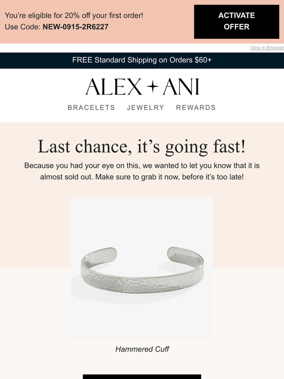 ⚡ It’s almost gone! See if the Hammered Cuff is available ⚡