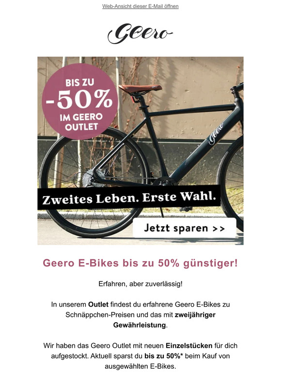 Bis zu 50% ⚡auf Geero Outlet Bikes!