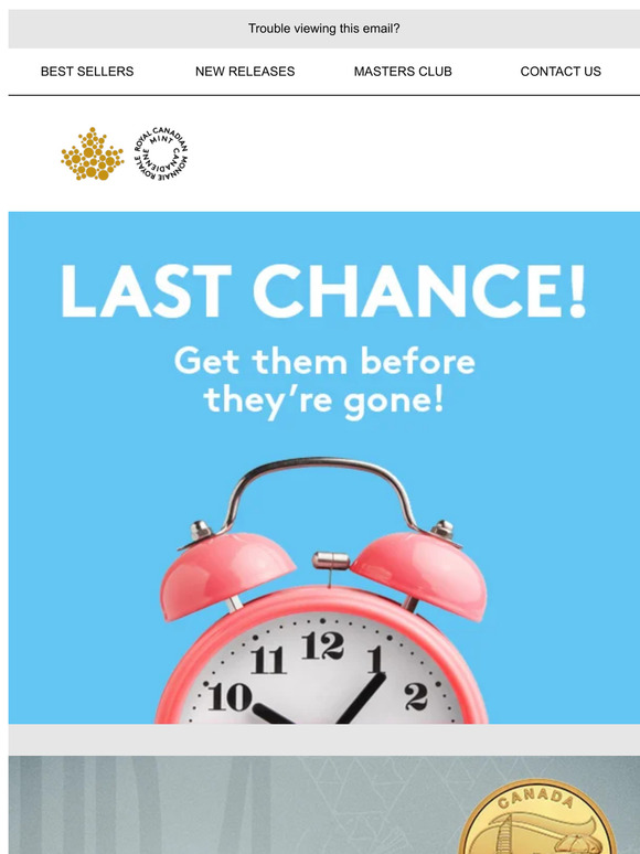 CORRECTION: Last chance! Get them before they're gone.