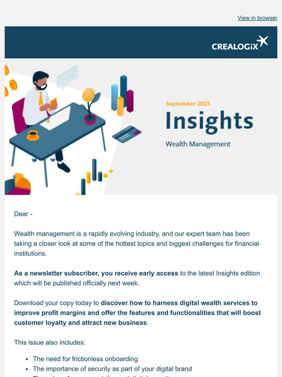 Early access for our subscribers: read the latest Insights edition focusing on wealth management