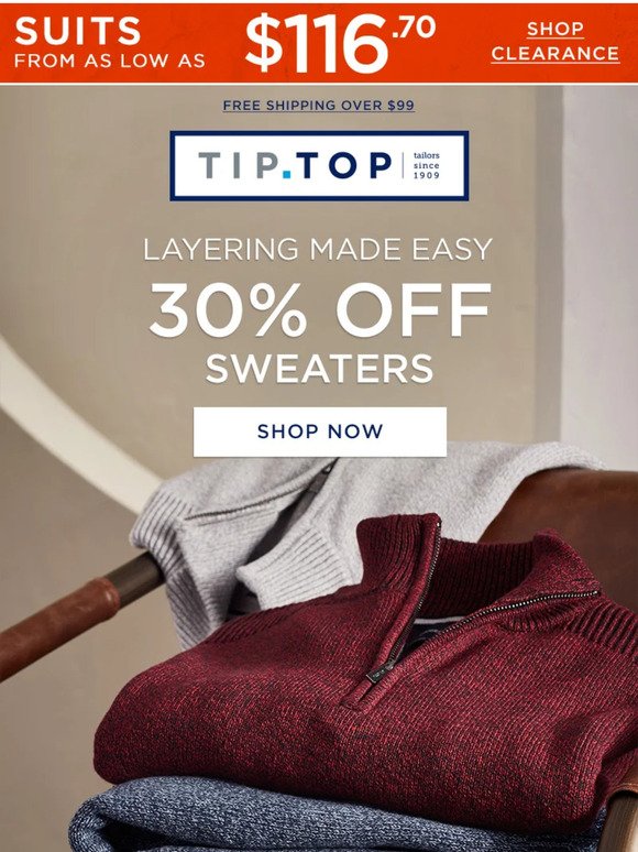 Save 30% On Sweaters!